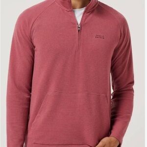 Travis Mathew Men's Zip Up Sweater in Red